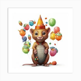 Birthday Rat 2 Art Print