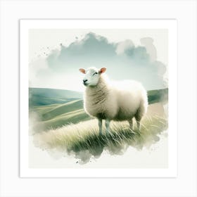Sheep In The Field 3 Art Print