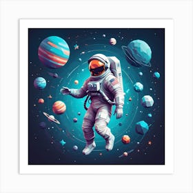 Astronaut In Space Art Print