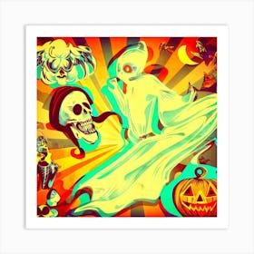 Halloween Ghosts Art Print