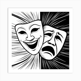 Two Theatre Masks Art Print