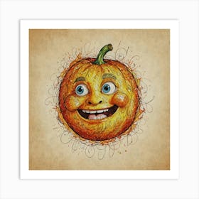 Pumpkin Face 6 Art Print