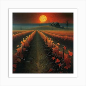 Sunset In The Vineyard 1 Art Print