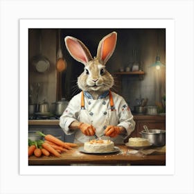 Chef Bunny Art Print