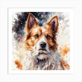 Watercolour Dog Canvas Print Art Print