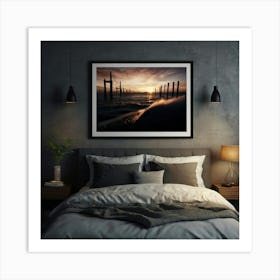 Sunset At The Beach 1 Art Print