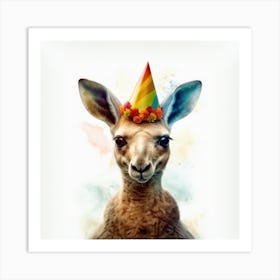 Birthday Kangaroo 2 Art Print