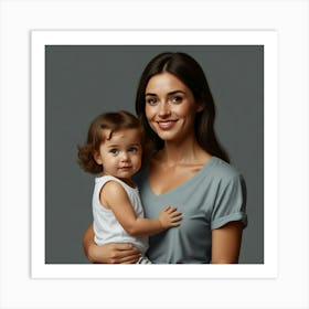 Portrait Of A Mother And Child Art Print