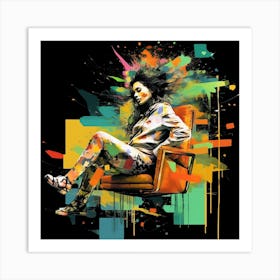 Girl Sitting In Chair 1 Art Print