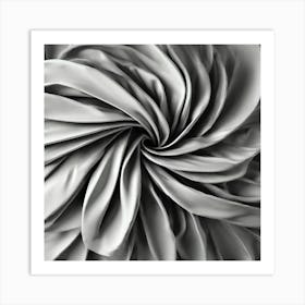 Black And White Abstract Flower Art Print