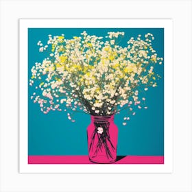 Gypsophila Babys Breath 1 Pop Art Illustration Square Art Print