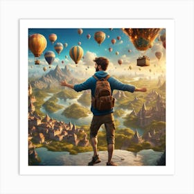 Hot Air Balloons In The Sky Art Print