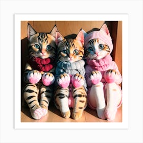 Pretty Kitty 3/4  (cat baby mittens fur baby winter cold fluffy pussy cute loveable adorable feline funny whiskers pets caturday)   Art Print