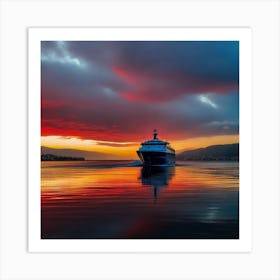 Sunset Cruise Ship 7 Art Print