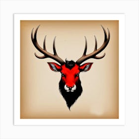 Deer Head 28 Art Print