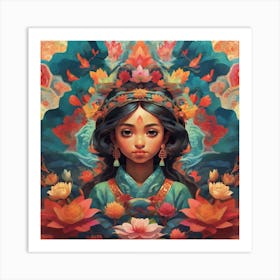 Lotus Girl Art Print