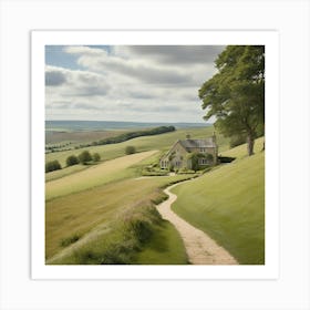Country House On A Hill art print Art Print