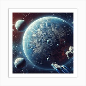 Spaceships In Space 1 Art Print