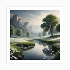 River In The Mountains 3 Art Print