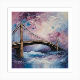 Stormy Day By The Bridge Art Print