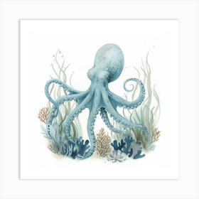 Watercolour Storybook Style Octopus 2 Art Print