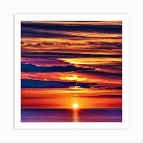 Sunset Over The Ocean 32 Art Print