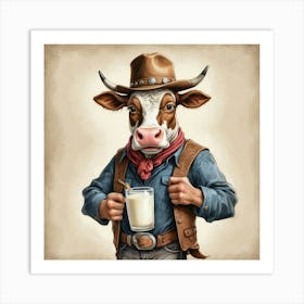 Cowboy Cow 6 Art Print