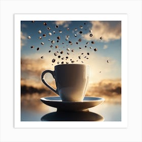 Coffee Cup Falling Art Print