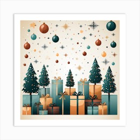 Christmas Tree Background Art Print