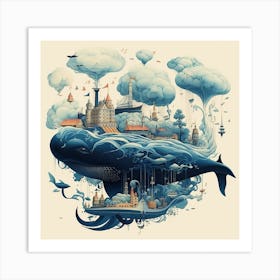 Whales In The Sky Art Print