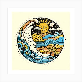 Moon And Sun Art Print