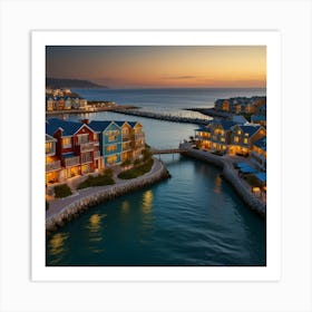 Sunset At The Marina Art Print