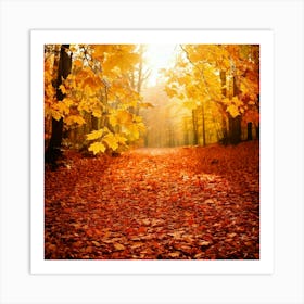 Firefly Autumn Leaves Forest Background 48144 Art Print