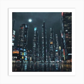 Quiet Night City Art Print