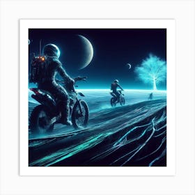 Search For The Tree Of Life (motorcross, sci-fi, astronaut, glow, tree) Art Print