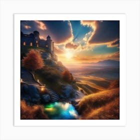 Castle At Sunset 3 Art Print