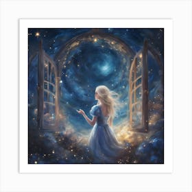 Stargazing Girl Art Print