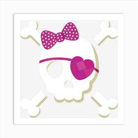 Pirate Girl Skull Heart Toddler Valentine Gift Art Print