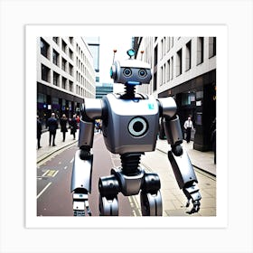 Robot On The Street 31 Art Print