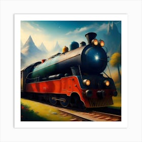 Train On The Tracks 1 Art Print