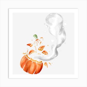 Spirit Escapes A Pumpkin Ghost Halloween Art Print