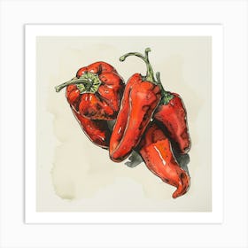 Red Peppers Art Print