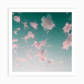 Sky with Puffy Clouds Art Print