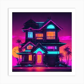 Neon House 1 Art Print