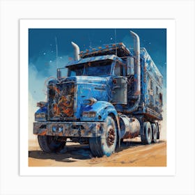 Blue Truck 1 Art Print