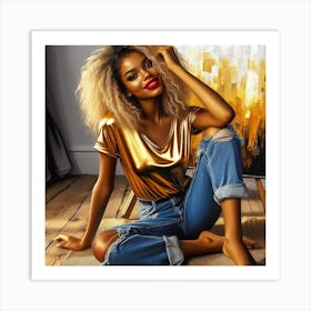 Afro-American Woman 18 Art Print