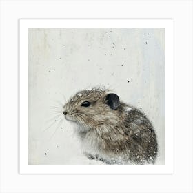 Hamster In The Snow Art Print