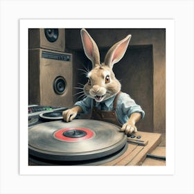 Rabbit Dj 12 Art Print