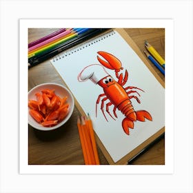 Lobster In Chef'S Hat Art Print