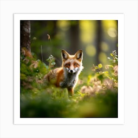 Red Fox In The Forest Art Print